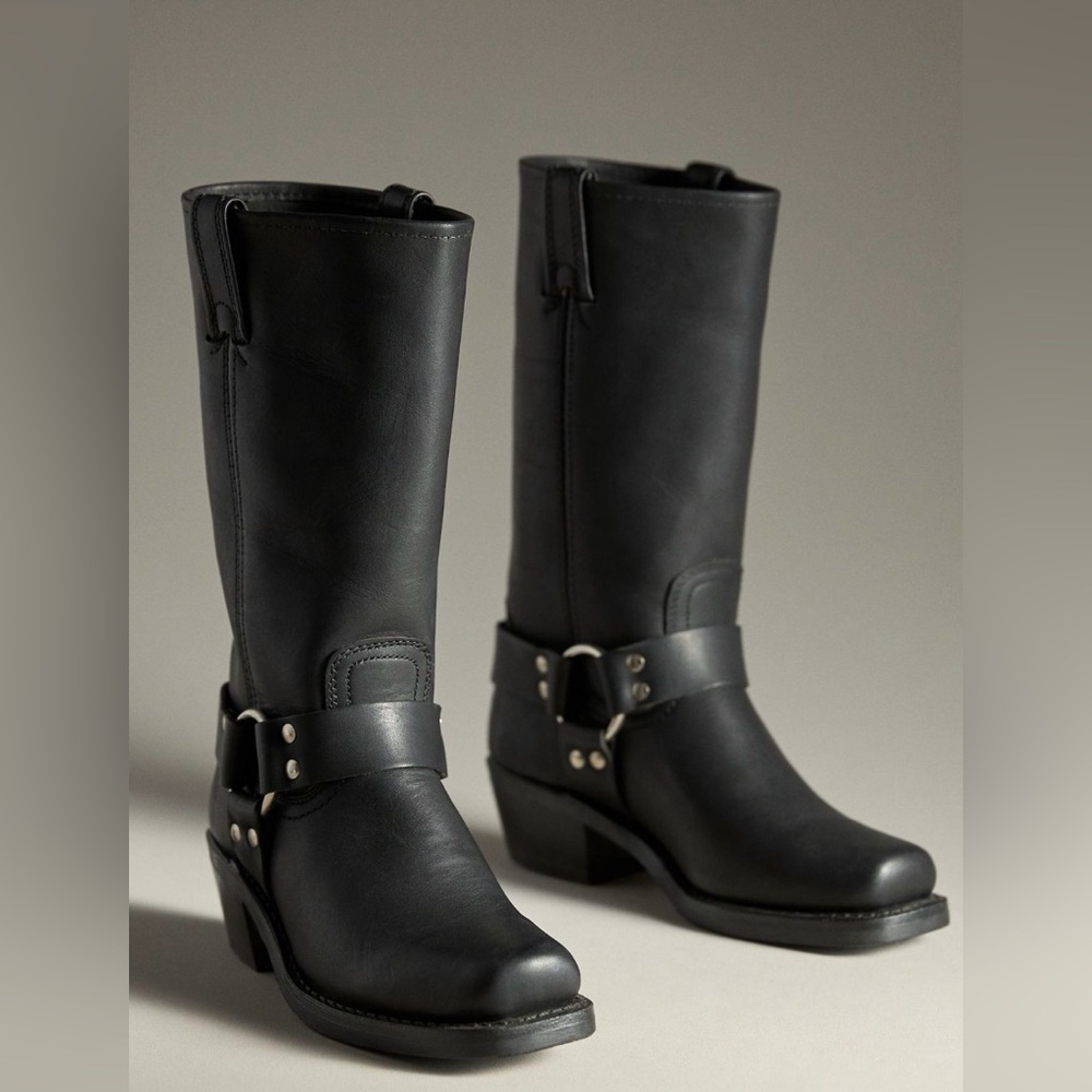 Frye harness 12 R Black Leather Women's Boots